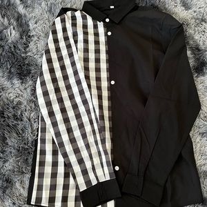 Half checkered button up